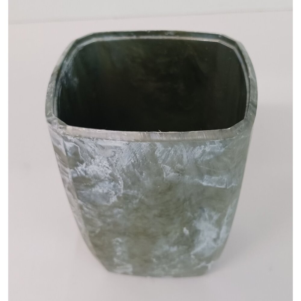 Toothbrush Holder Unbranded Plastic Green & White 4.5" Tall GUC